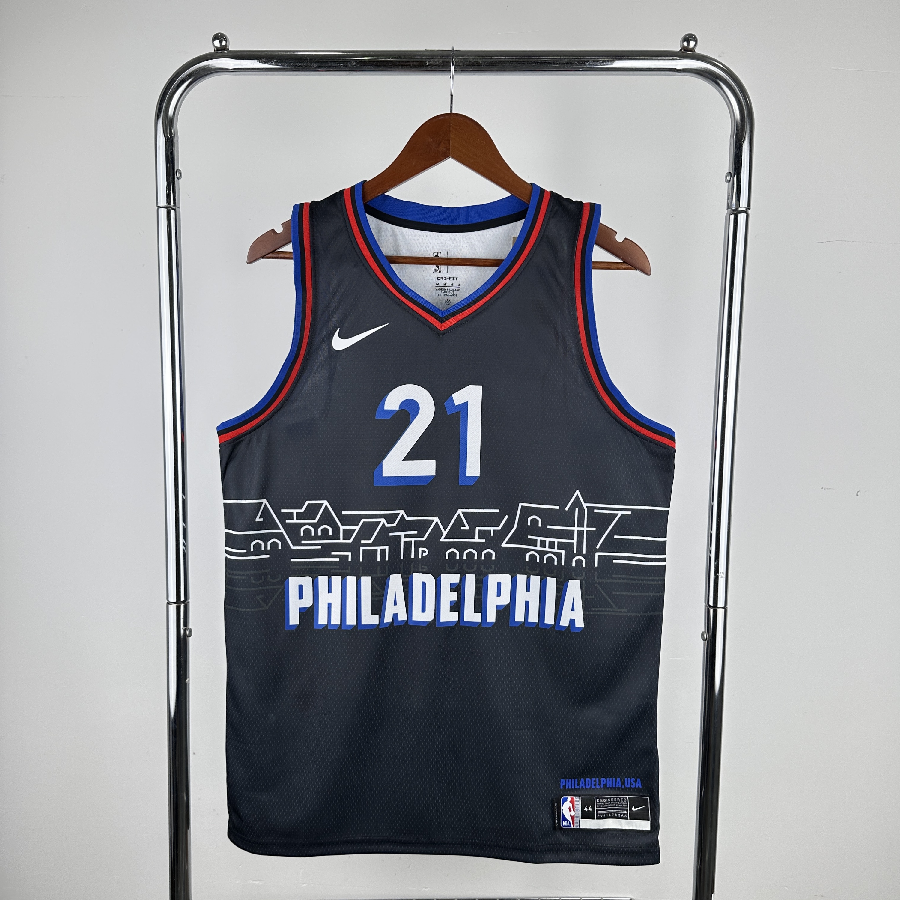 Men Philadelphia 76ers #21 Joel Embiid Black Nike City Edition 2024 NBA Jersey